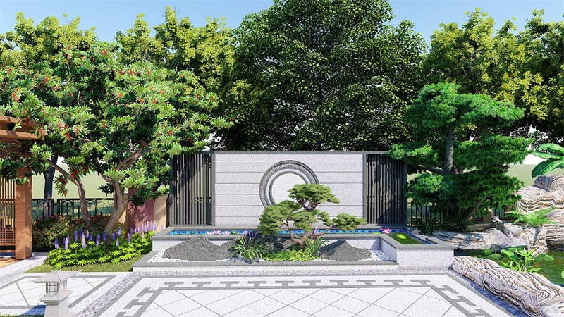 新中式风格别墅庭院设计，摆脱现代都市尘嚣，令人神往